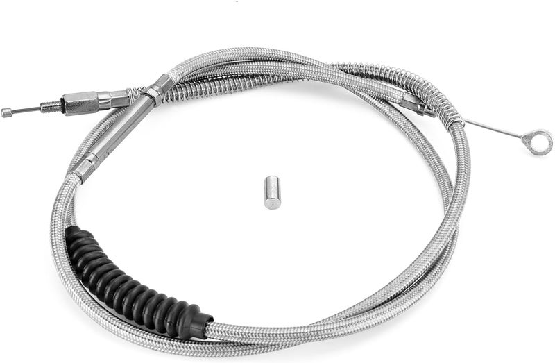 MoFun 72 11/16" Motorcycle Clutch Cable Stainless Steel Compatible with Harley Road King Electra Road Street Glide 2007, Fit Dyna Fat Bob Street Bob Super Glide - Image 1